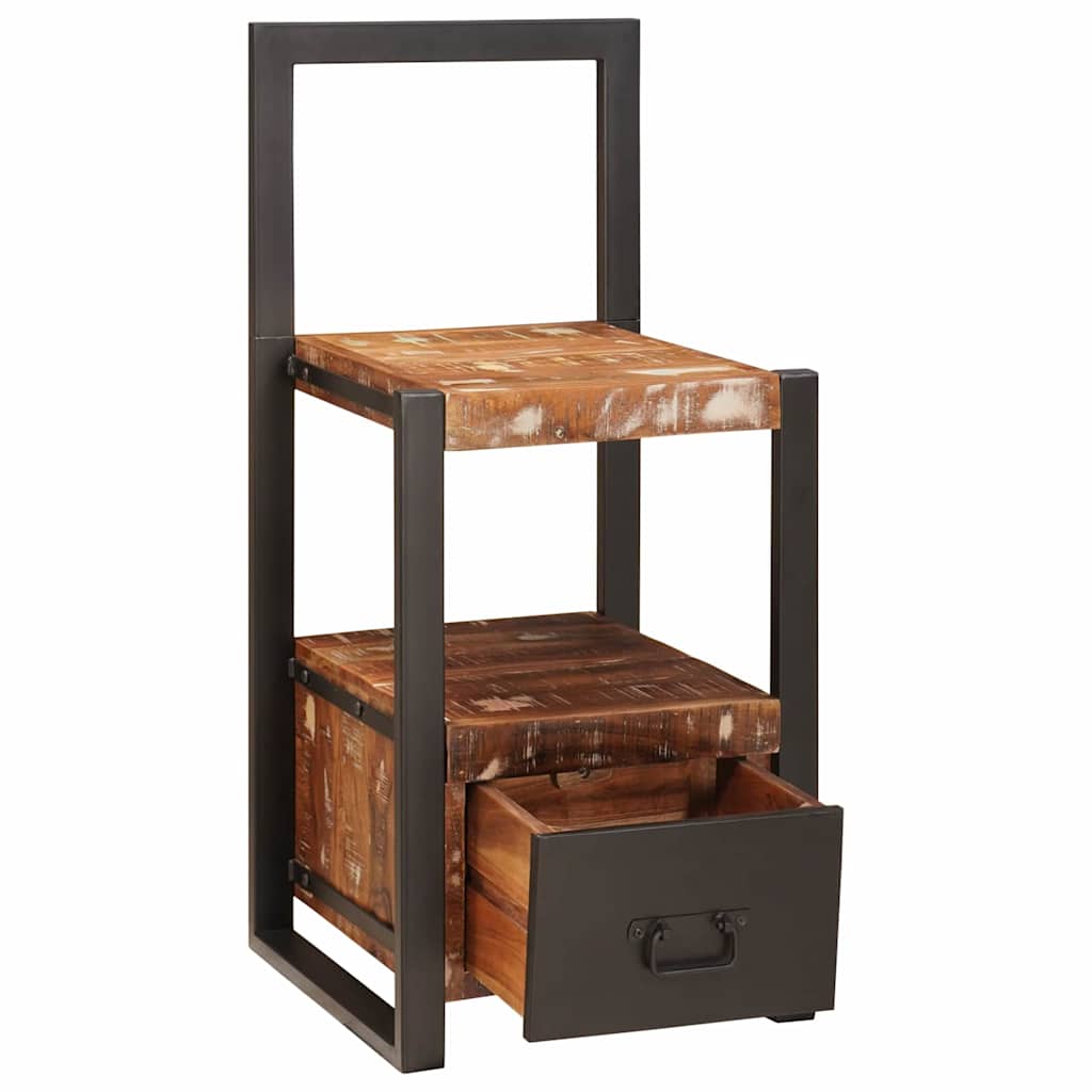 Patère avec étagère Bois massif recyclé multicolore
