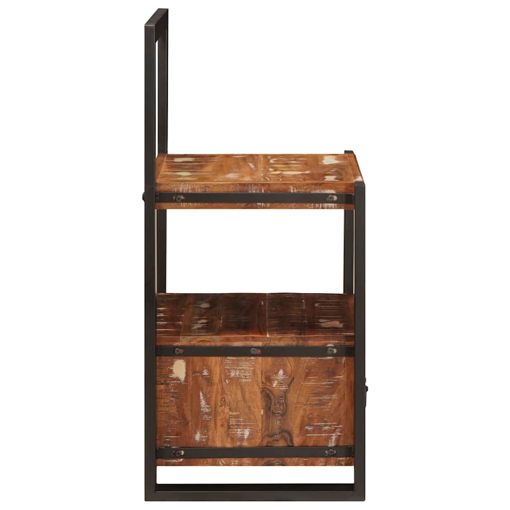 Patère avec étagère Bois massif recyclé multicolore