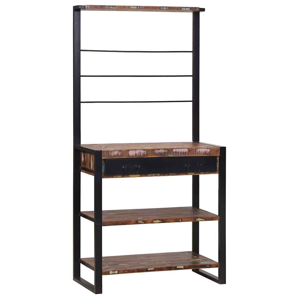 Küchenregal Mehrfarbig und Schwarz 80 x 40 x 160 cm