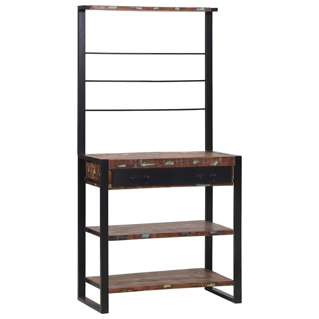 Küchenregal Mehrfarbig und Schwarz 80 x 40 x 160 cm