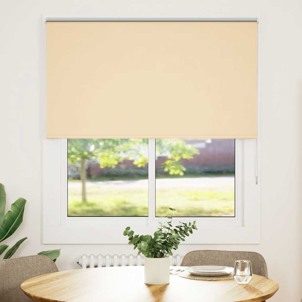 Blackout Roller Blind Beige 140x175 cm Fabric Width 136.6 cm