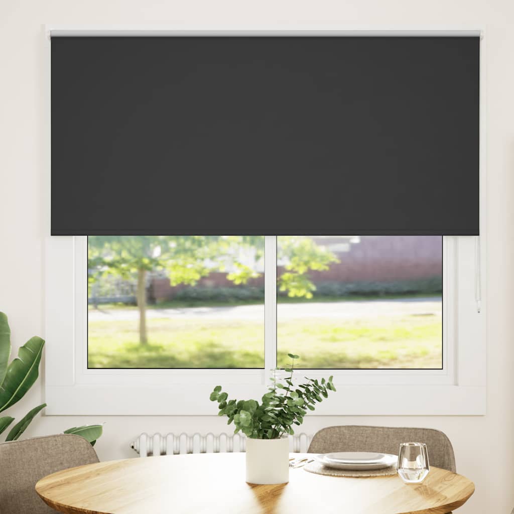 Blackout Roller Blind Black 145x130 cm Fabric Width 141.6 cm
