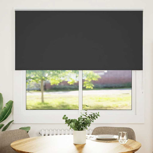 Blackout Roller Blind Black 150x175 cm Fabric width 146.6 cm