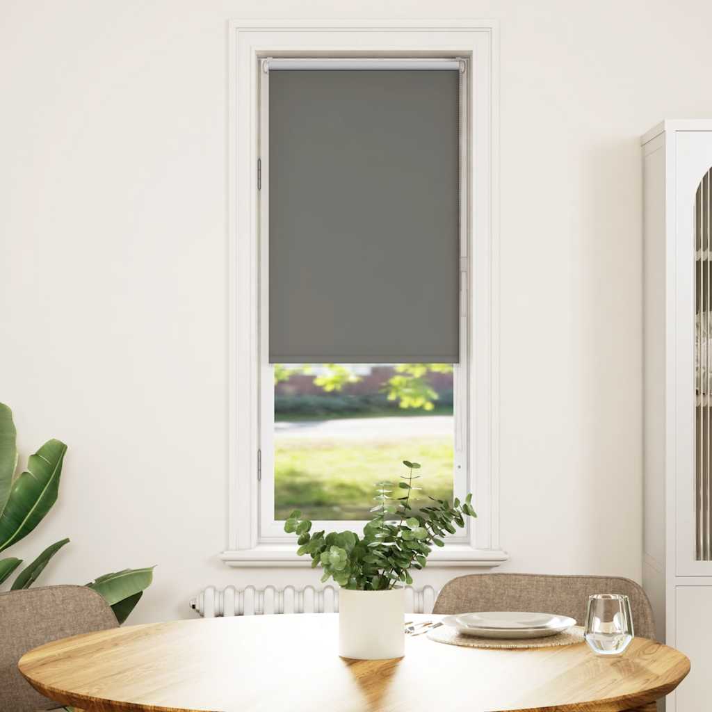 Blackout Roller Blind Grey 60x175 cm Fabric Width 55.7 cm Polyester