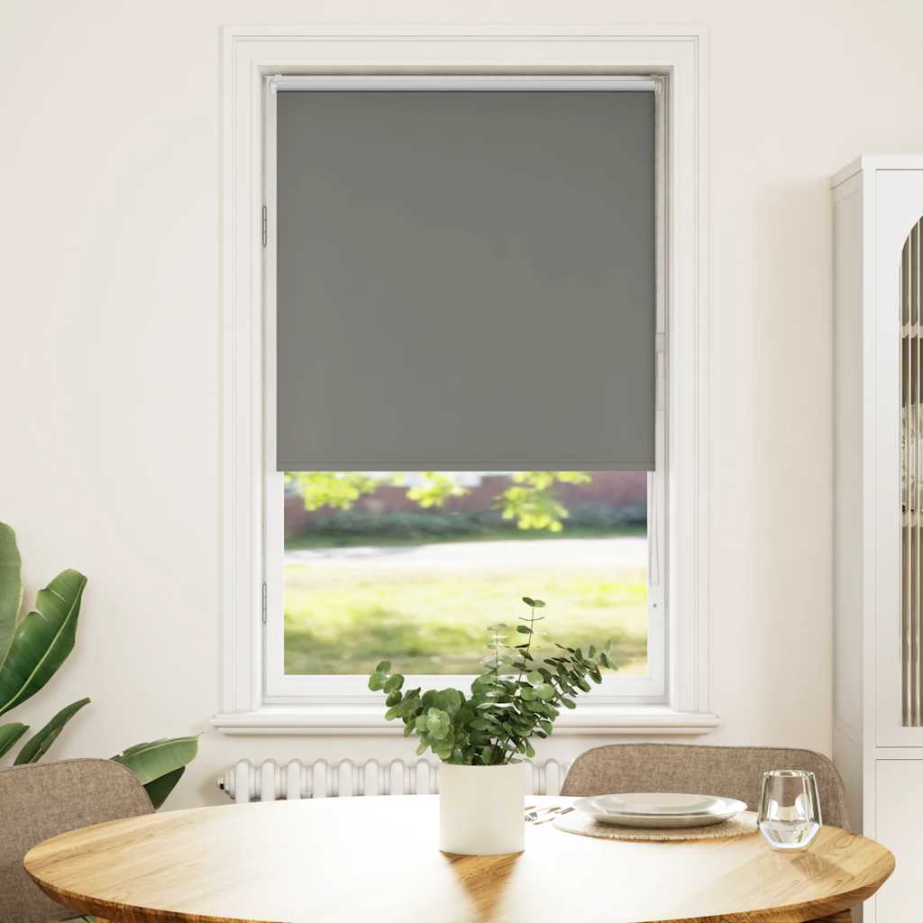 Blackout Roller Blind Grey 75x175 cm Fabric Width 70.7 cm Polyester