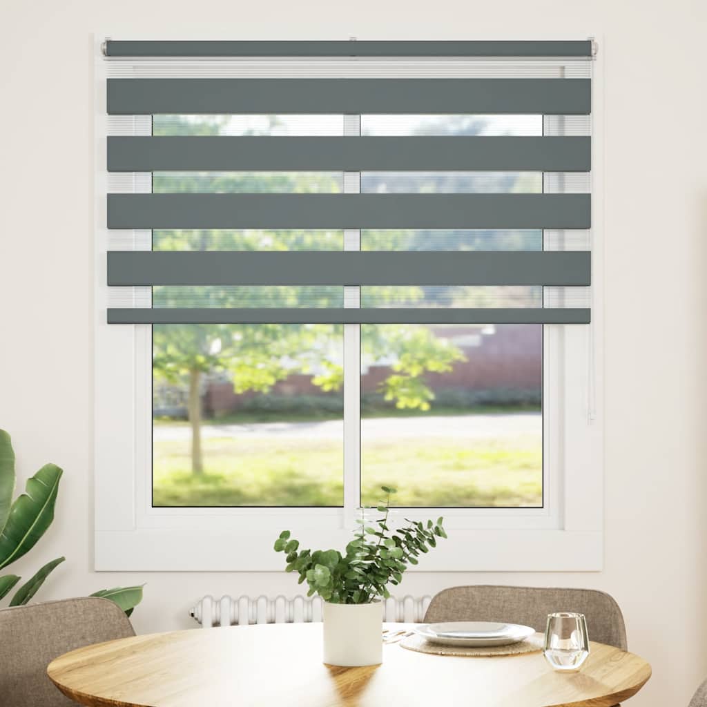 Dual Roller Blind Dark Grey 120x100 cm Fabric Width 115.9 cm Polyester