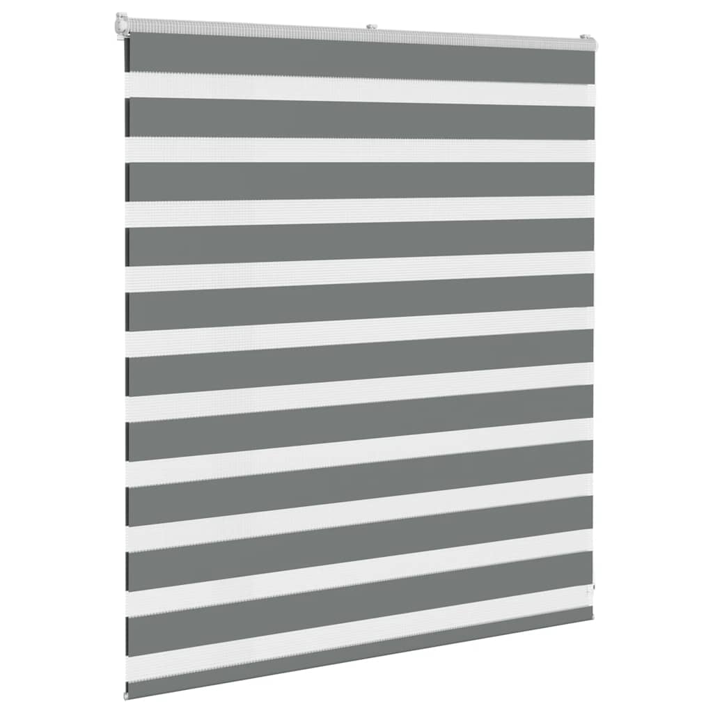 Double Roller Blind Dark Grey 130x100 cm Fabric Width 125.9 cm Polyester