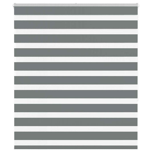 Double Roller Blind Dark Grey 125x150 cm Fabric Width 120.9 cm Polyester