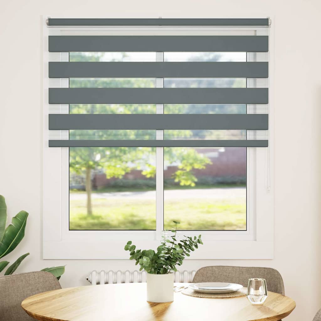 Dual Roller Blind Dark Grey 135x150 cm Fabric Width 130.9 cm Polyester