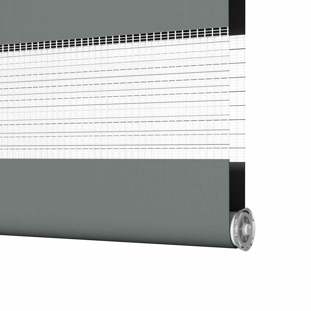 Double Roller Blind Dark Grey 150x150 cm Fabric Width 145.9 cm Polyester