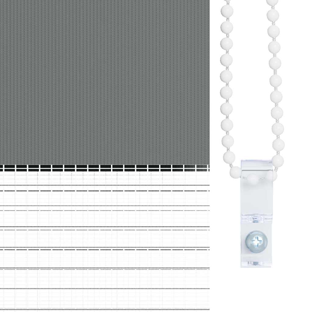 Double Roller Blind Dark Grey 150x150 cm Fabric Width 145.9 cm Polyester