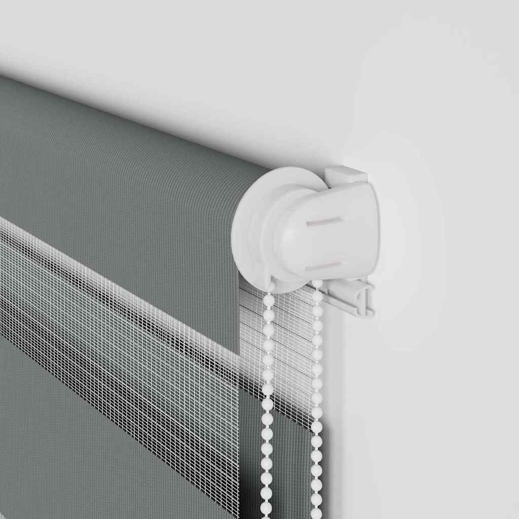 Double Roller Blind Dark Grey 150x150 cm Fabric Width 145.9 cm Polyester