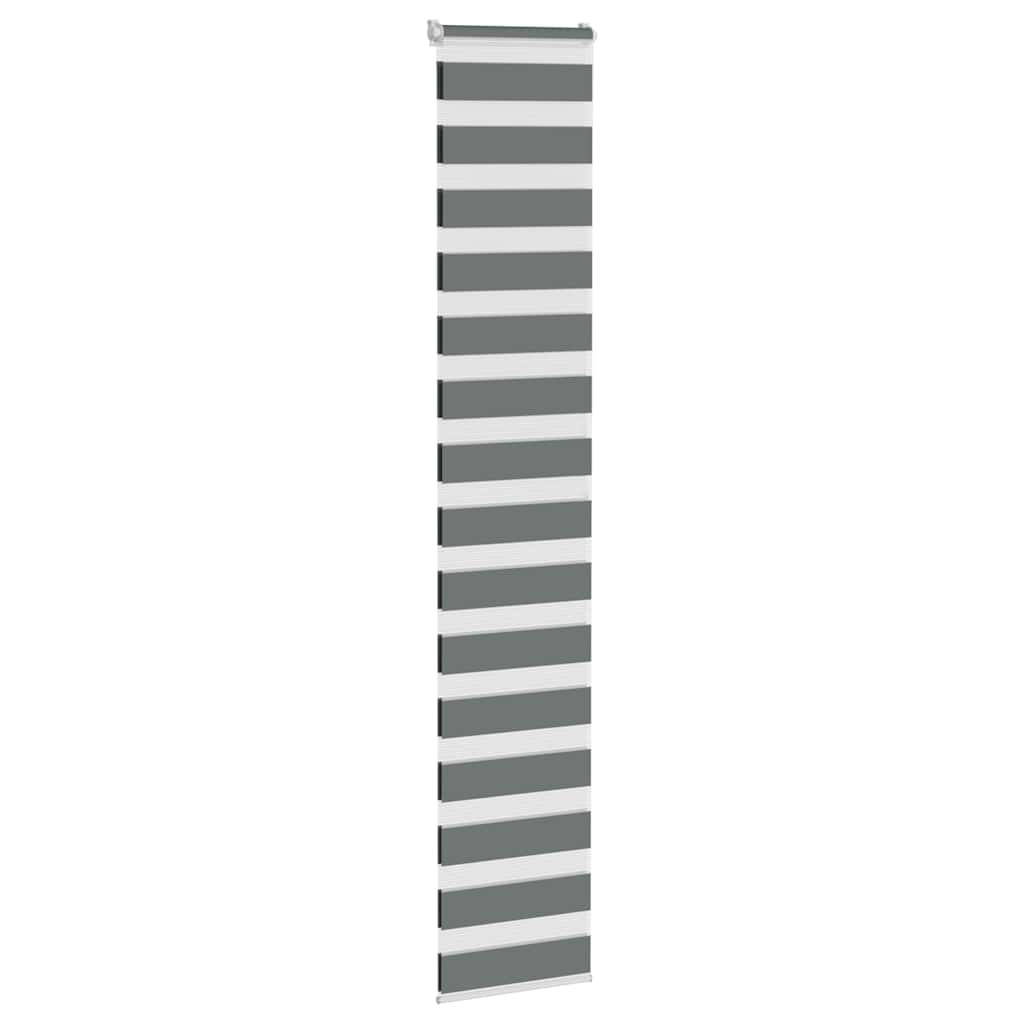 Double Roller Blind Dark Grey 40x200 cm Fabric Width 35.9 cm Polyester