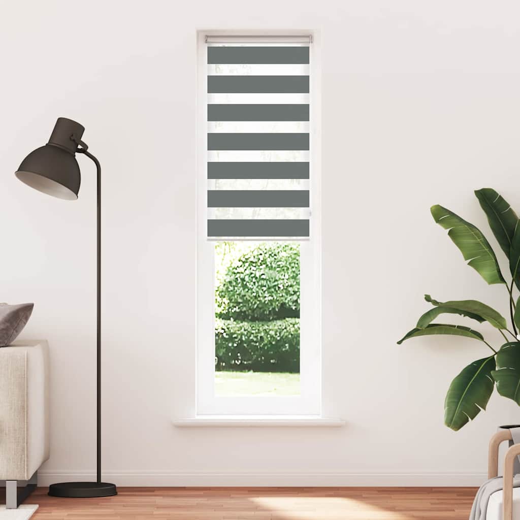 Doppelrollo Dunkelgrau 65x200 cm Stoffbreite 60,9 cm Polyester