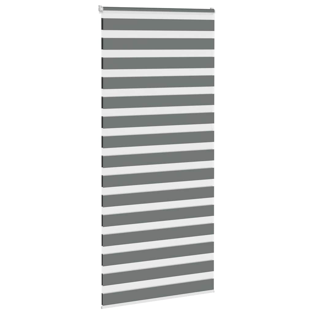 Double Roller Blind Dark Grey 100x200 cm Fabric Width 95.9 cm Polyester