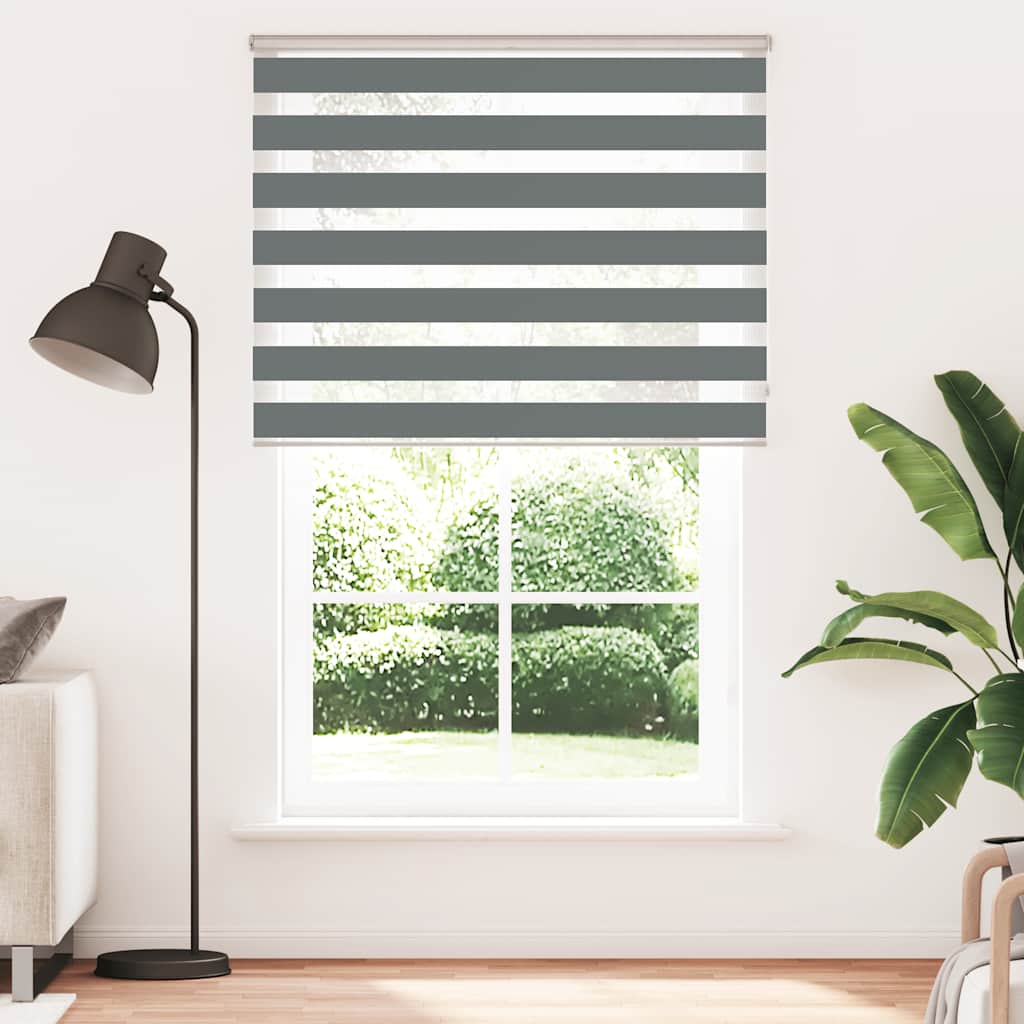 Doppelrollo Dunkelgrau 140x200 cm Stoffbreite 135,9 cm Polyester