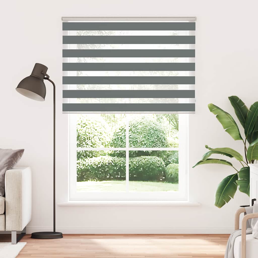 Double Roller Blind Dark Grey 165x200 cm Fabric Width 160.9 cm Polyester