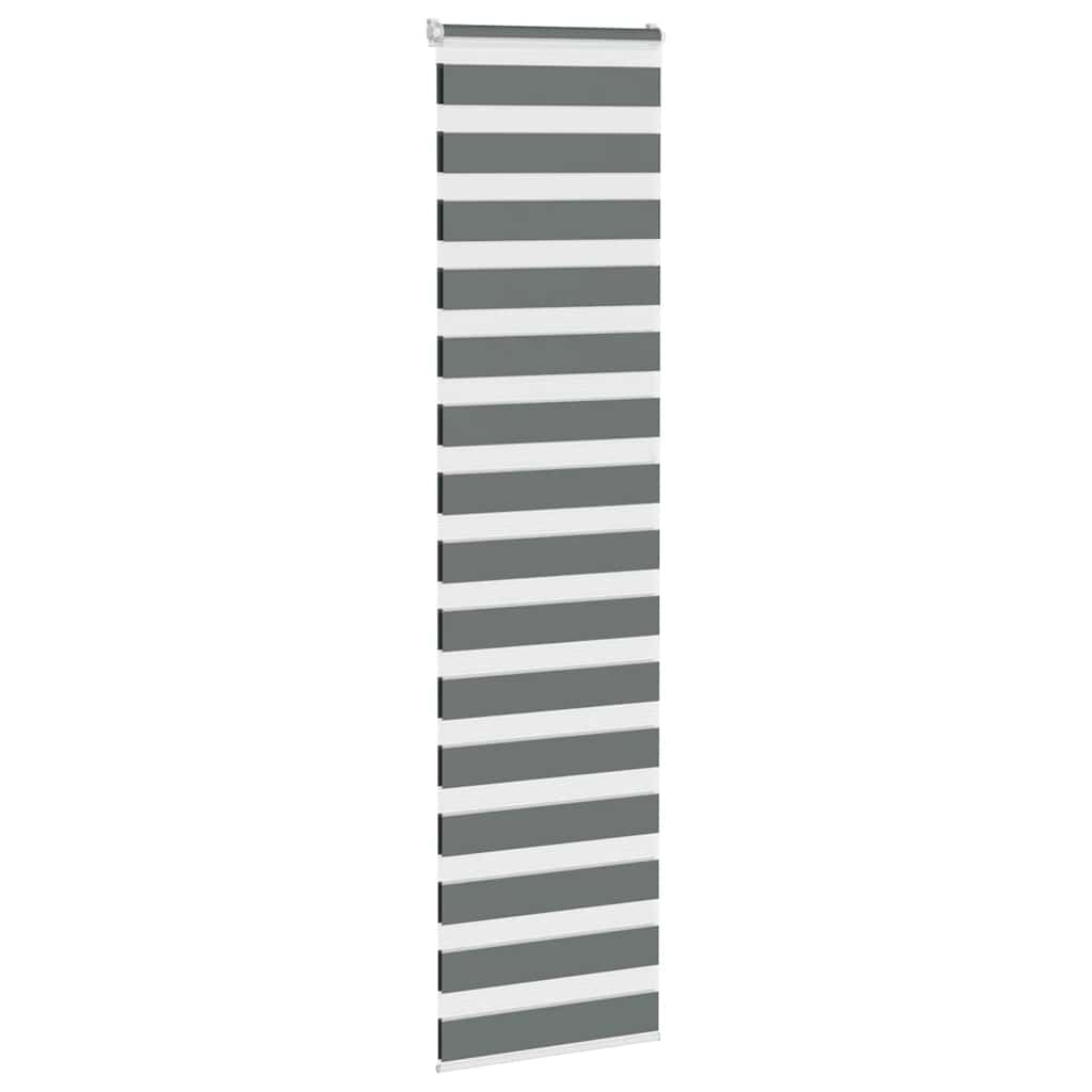 Double Roller Blind Dark Grey 60x230 cm Fabric Width 55.9 cm Polyester
