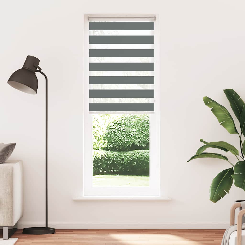 Doppelrollo Dunkelgrau 85x230 cm Stoffbreite 80,9 cm Polyester