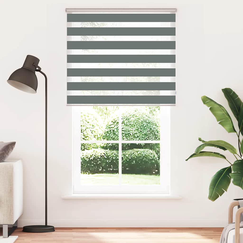 Store double enrouleur gris foncé 125x230 cm largeur de tissu 120,9 cm polyester