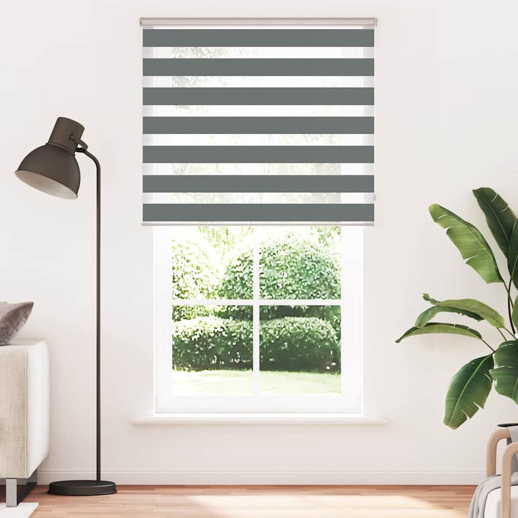 Doppelrollo Dunkelgrau 135x230 cm Stoffbreite 130,9 cm Polyester