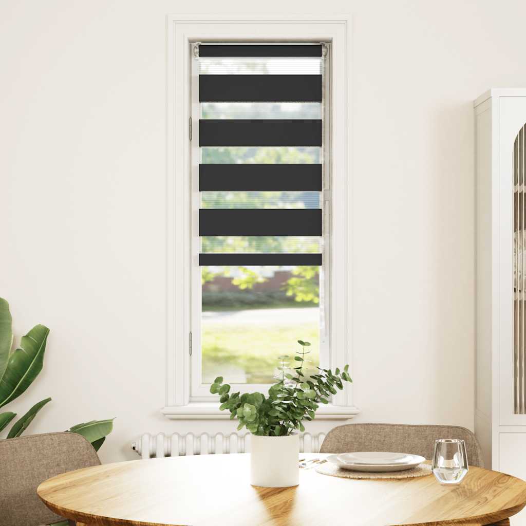 Store enrouleur double noir 40x100 cm largeur de tissu 35,9 cm polyester