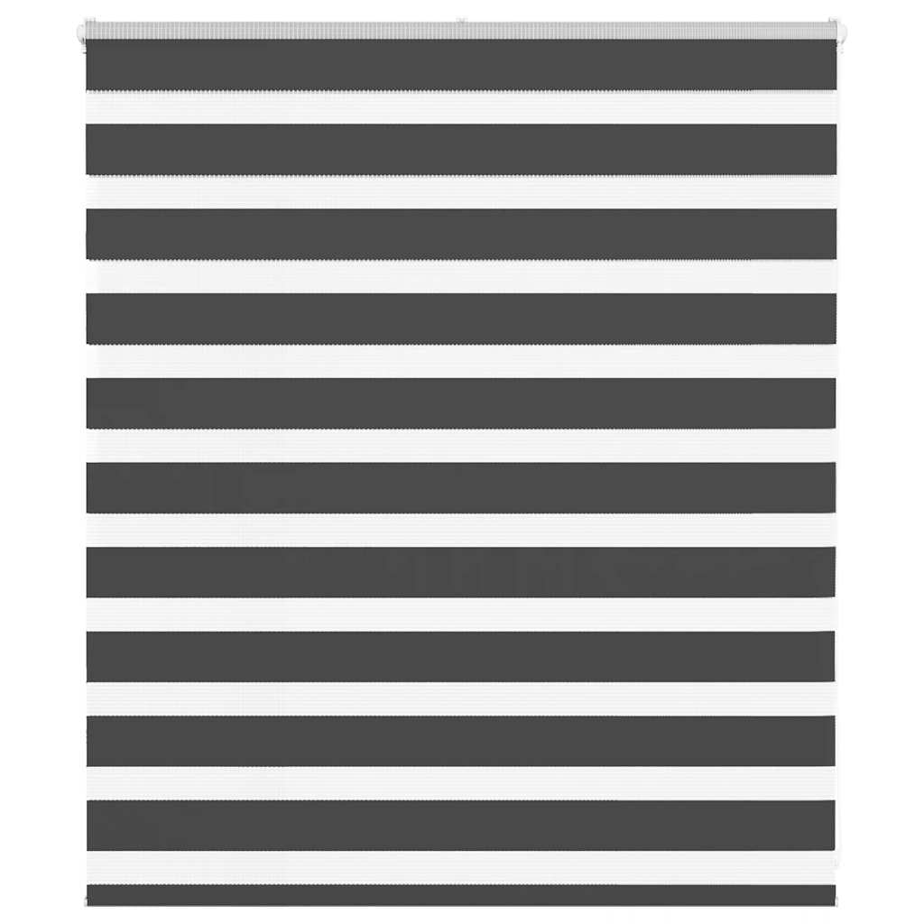Double Roller Blind Black 125x100 cm Fabric Width 120.9 cm Polyester
