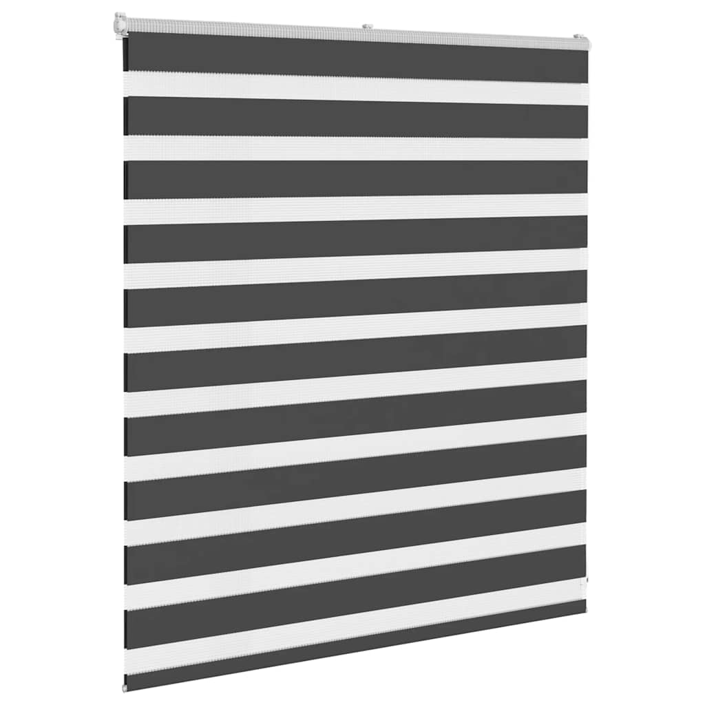 Double Roller Blind Black 125x100 cm Fabric Width 120.9 cm Polyester