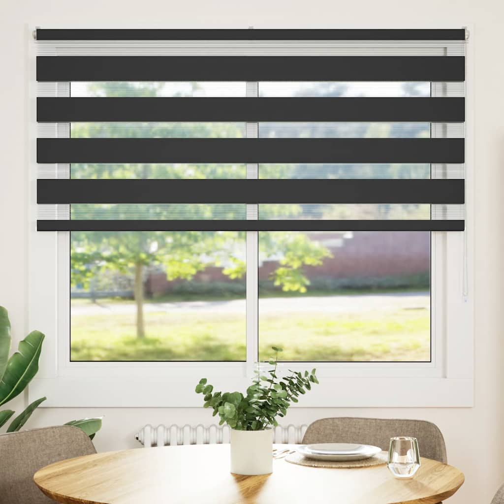 Store vénitien double noir 165x100 cm largeur tissu 160,9 cm polyester