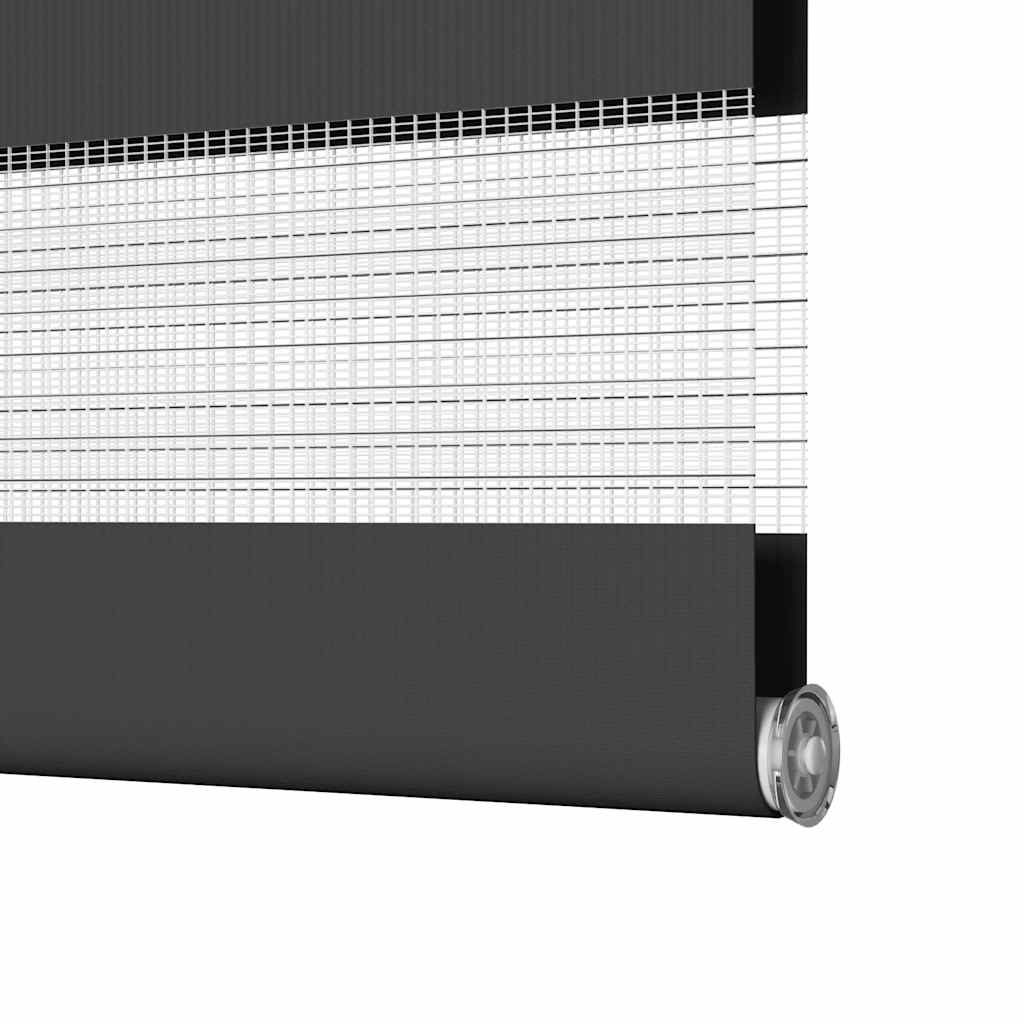 Doppelrollo Schwarz 50x150 cm Stoffbreite 45,9 cm Polyester
