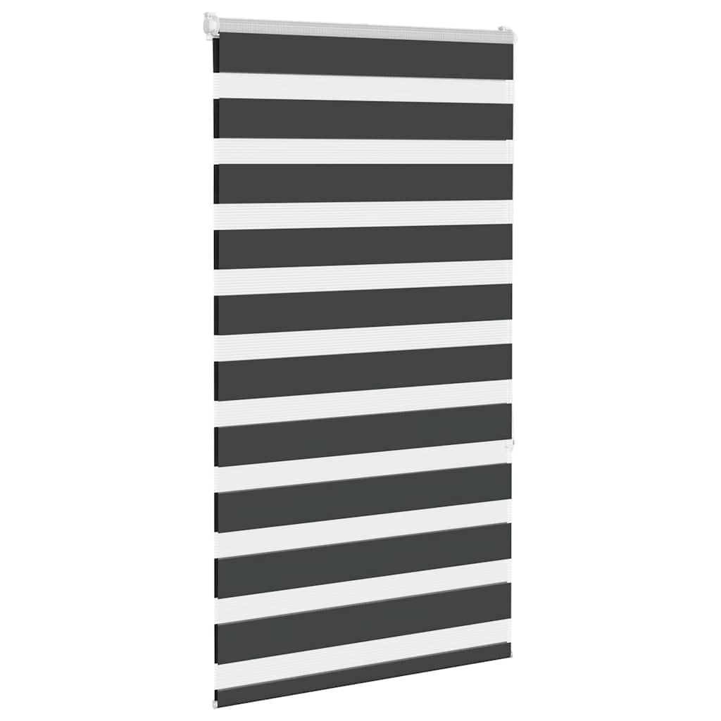 Doppelrollo Schwarz 85x150 cm Stoffbreite 80,9 cm Polyester