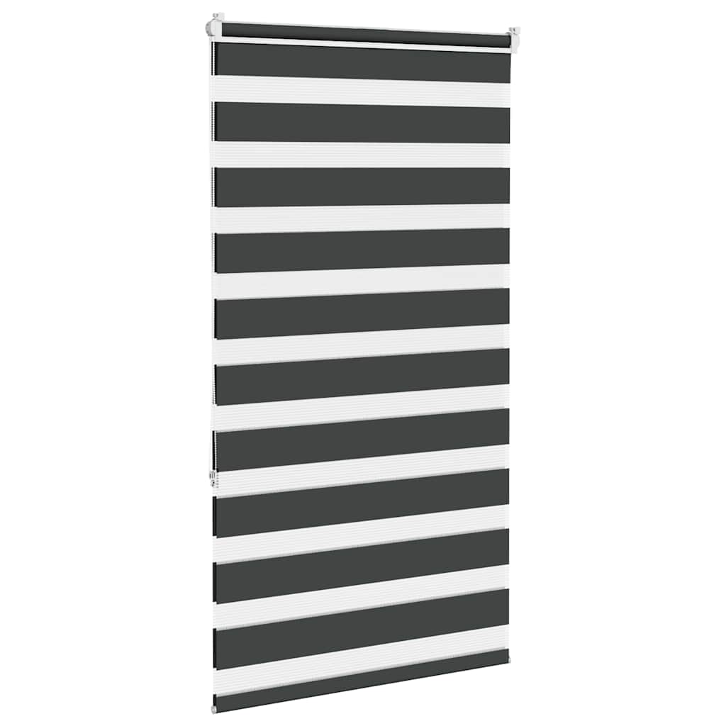 Doppelrollo Schwarz 85x150 cm Stoffbreite 80,9 cm Polyester