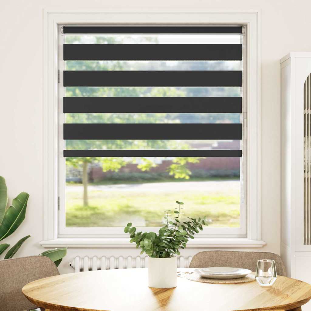 Dual Roller Blind Black 110x150 cm Fabric width 105.9 cm Polyester