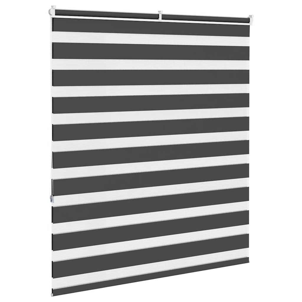 Double Roller Blind Black 125x150 cm Fabric Width 120.9 cm Polyester