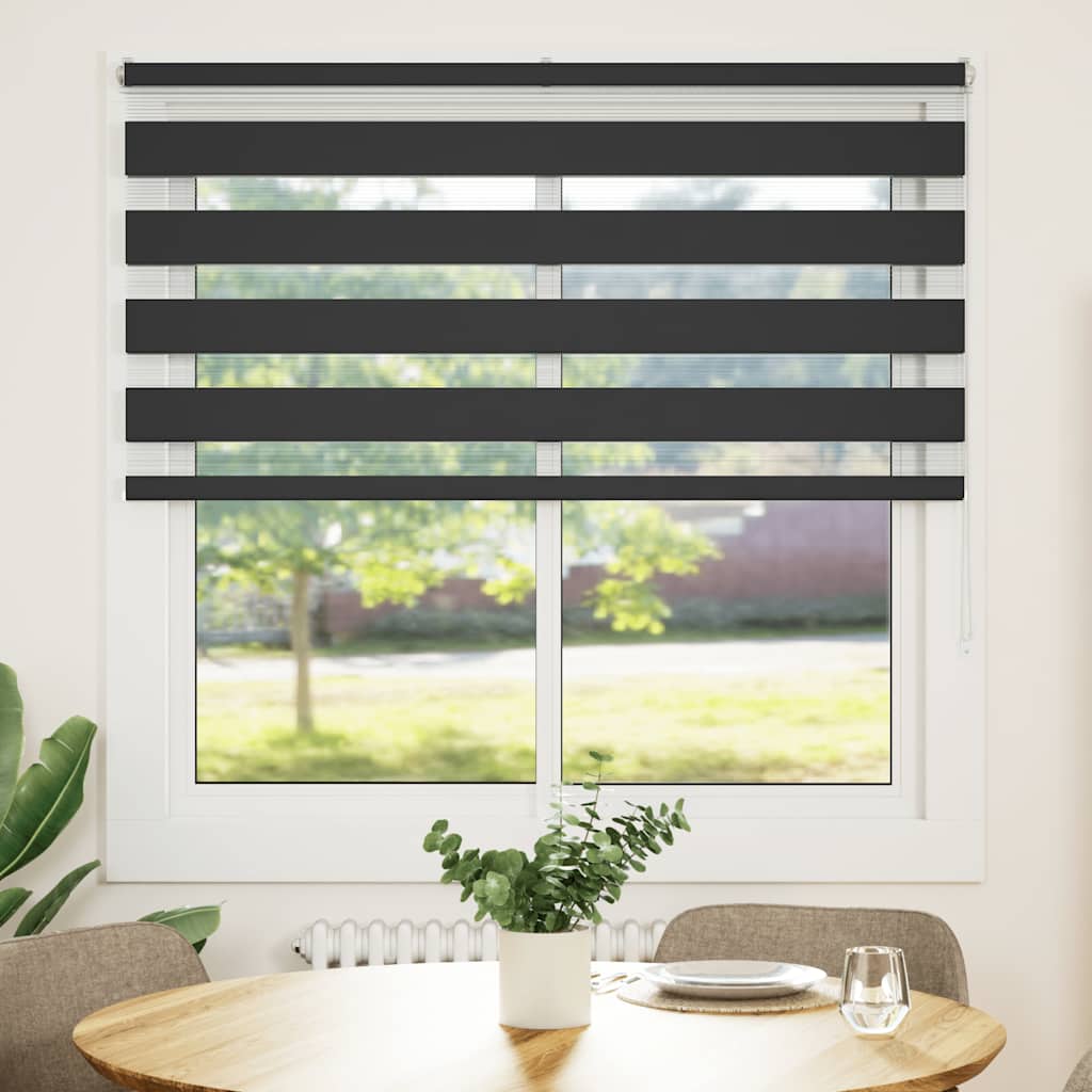 Doppelrollo Schwarz 150x150 cm Stoffbreite 145,9 cm Polyester