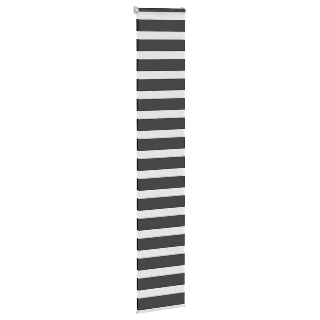 Dual Roller Blind Black 50x200 cm Fabric Width 45.9 cm Polyester