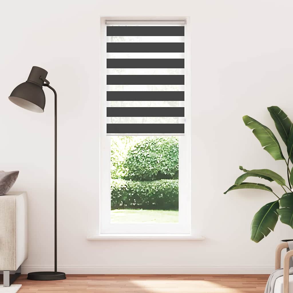 Store enrouleur double noir 85x230 cm largeur tissu 80,9 cm polyester