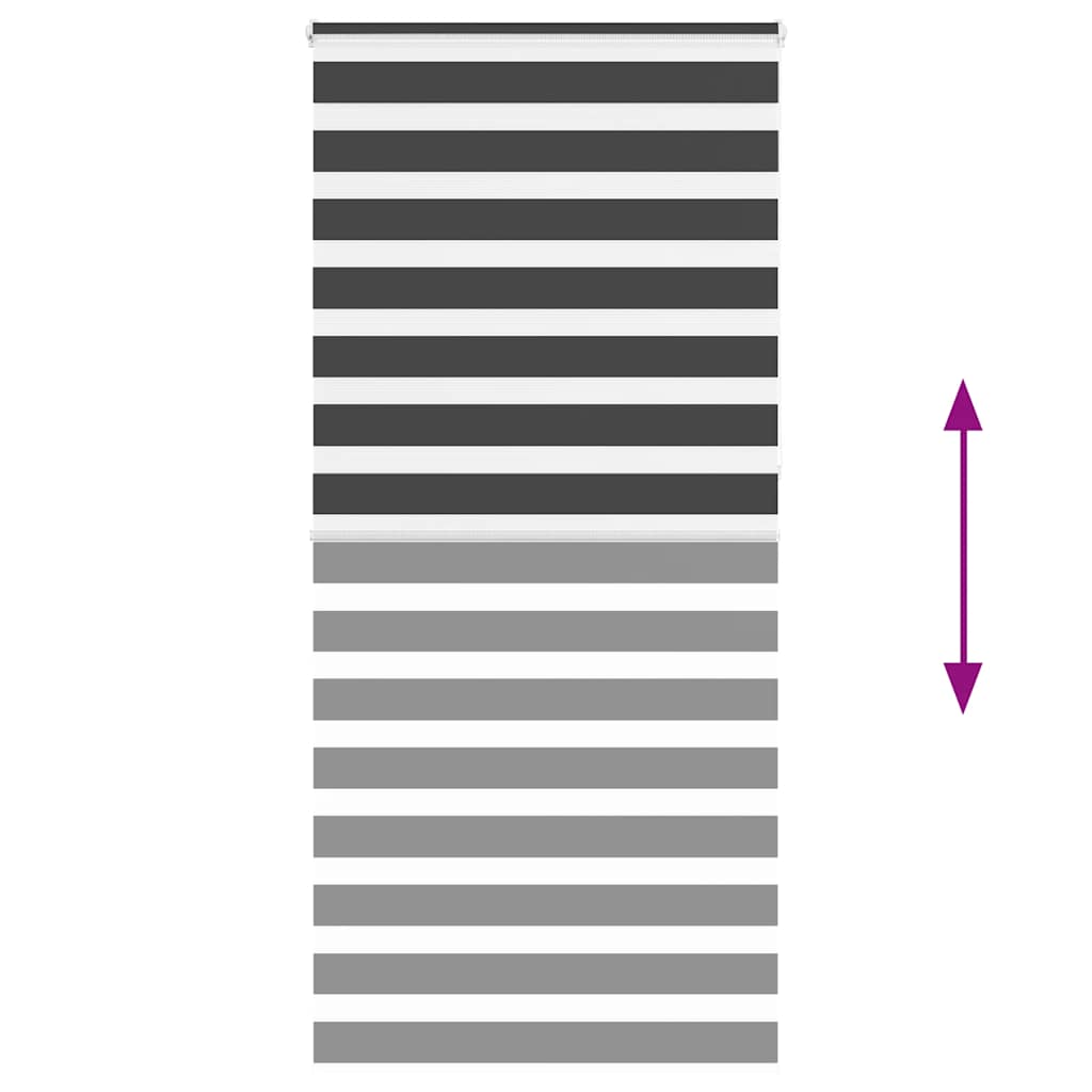 Doppelrollo Schwarz 95x230 cm Stoffbreite 90,9 cm Polyester