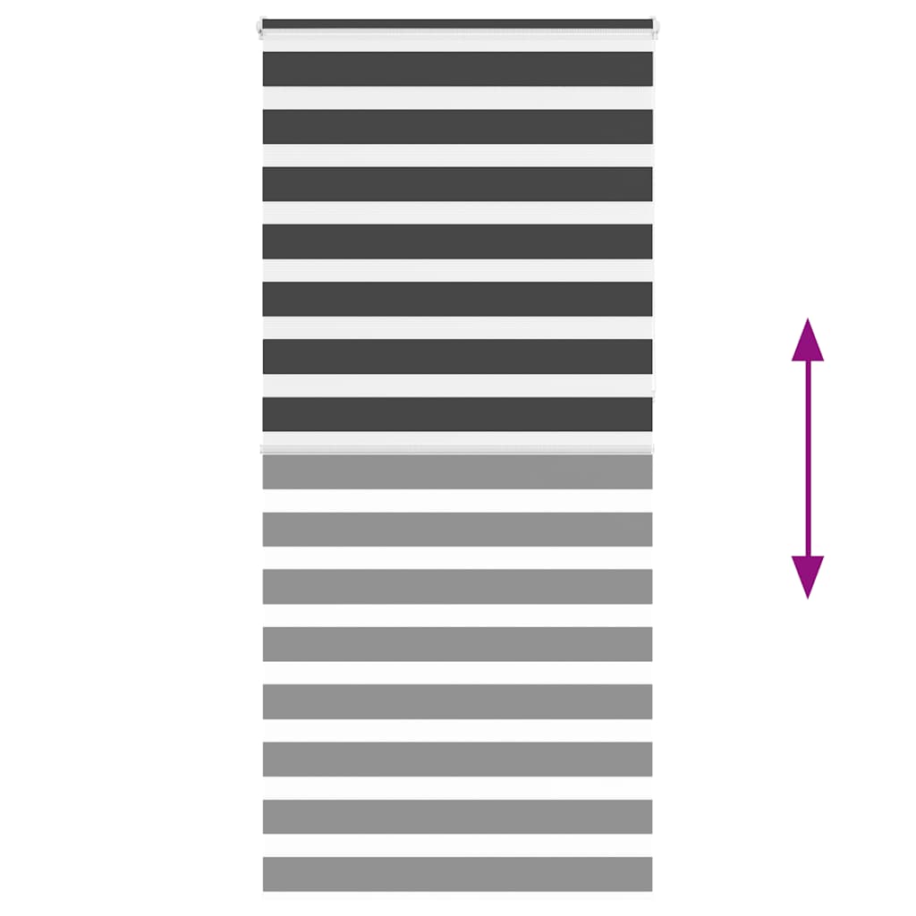 Doppelrollo Schwarz 115x230 cm Stoffbreite 110,9 cm Polyester