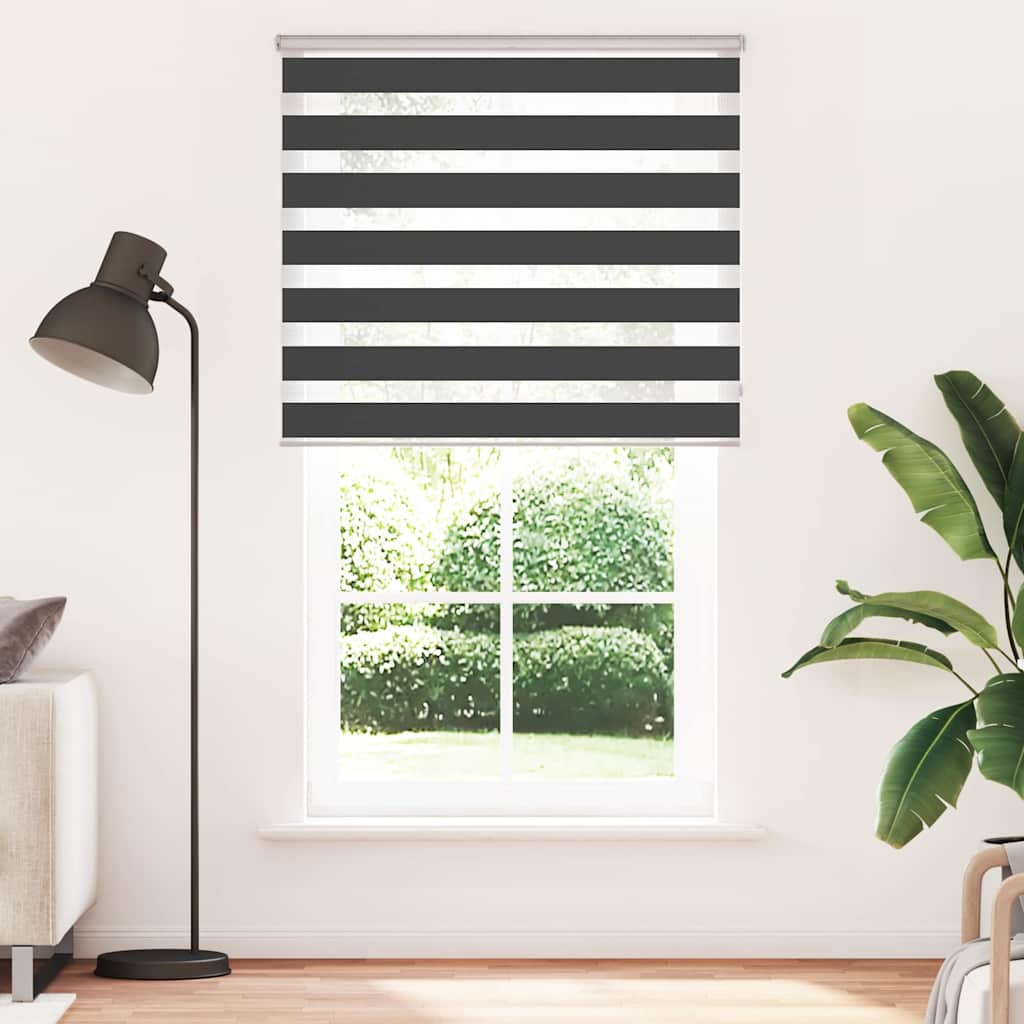 Doppelrollo Schwarz 135x230 cm Stoffbreite 130,9 cm Polyester