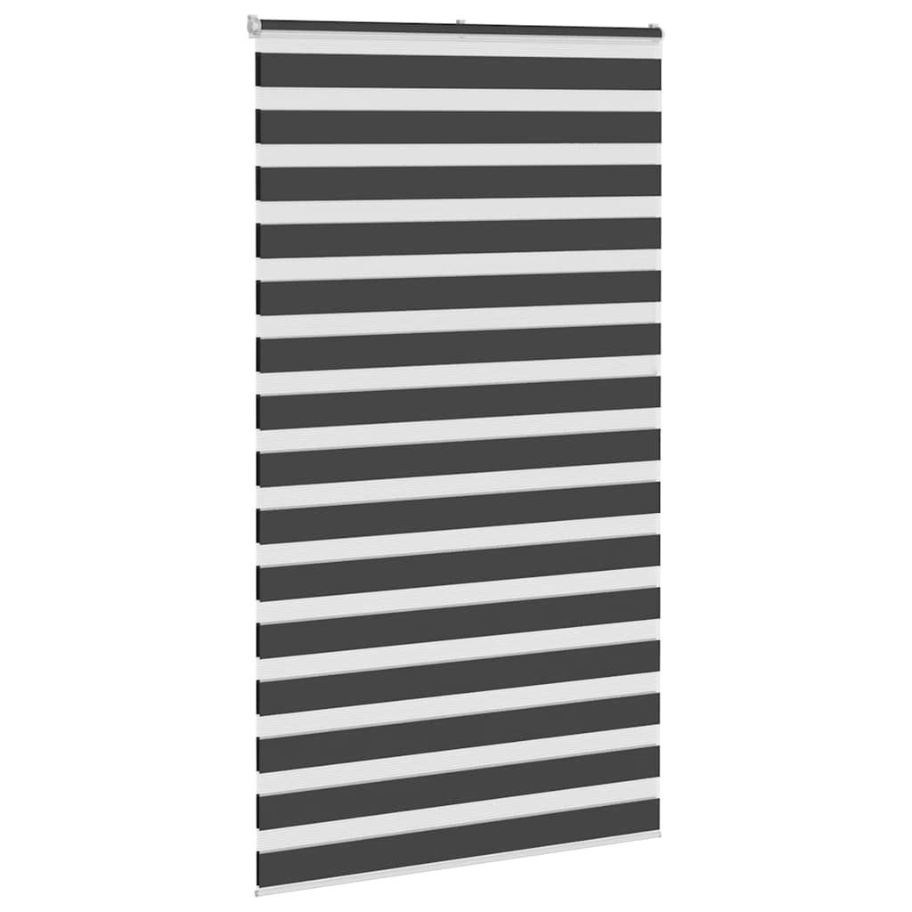 Doppelrollo Schwarz 135x230 cm Stoffbreite 130,9 cm Polyester