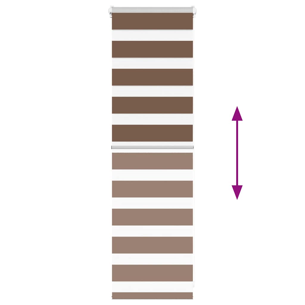 Store enrouleur double marron 45x100 cm largeur tissu 40,9 cm polyester