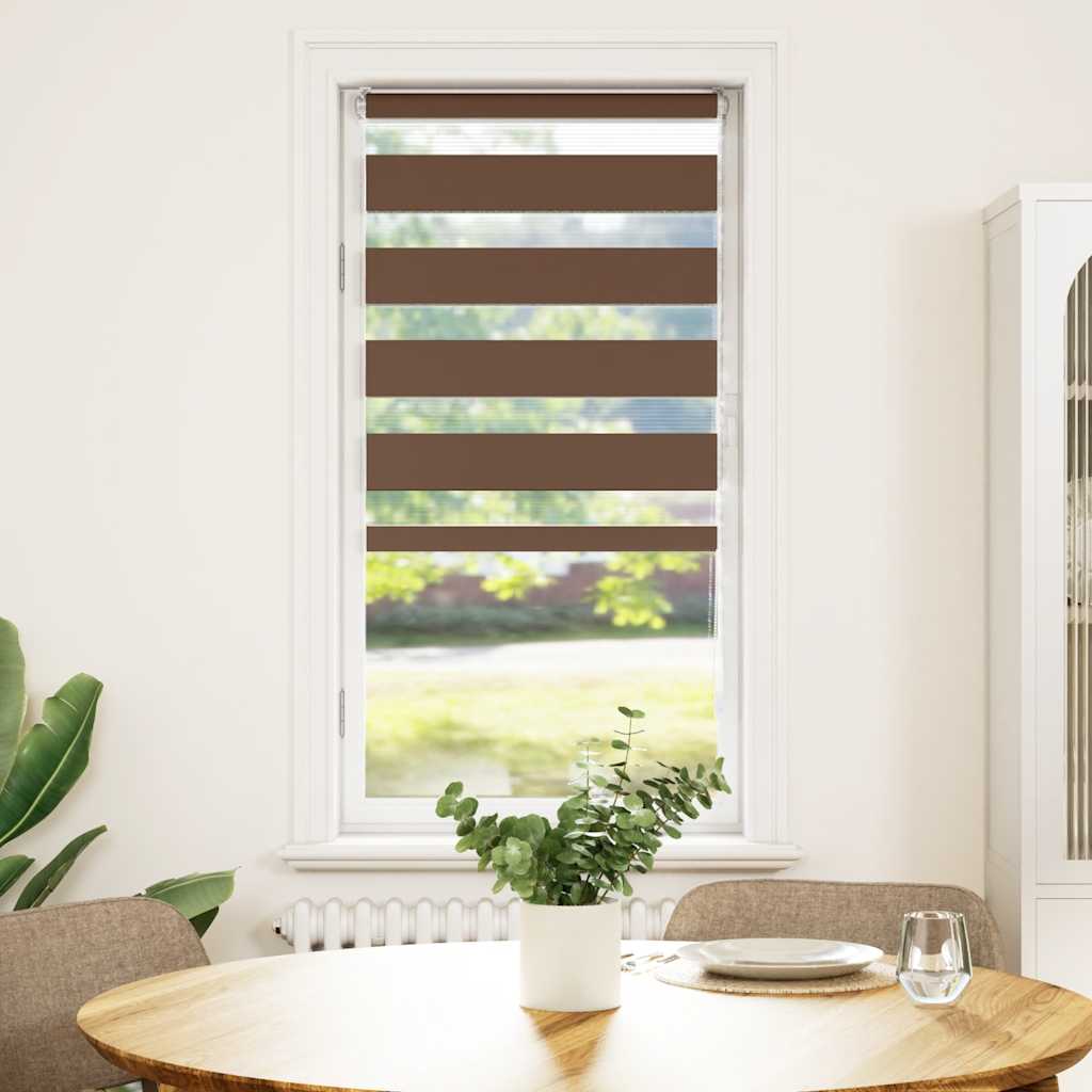 Store enrouleur double marron 60x100 cm largeur tissu 55,9 cm polyester