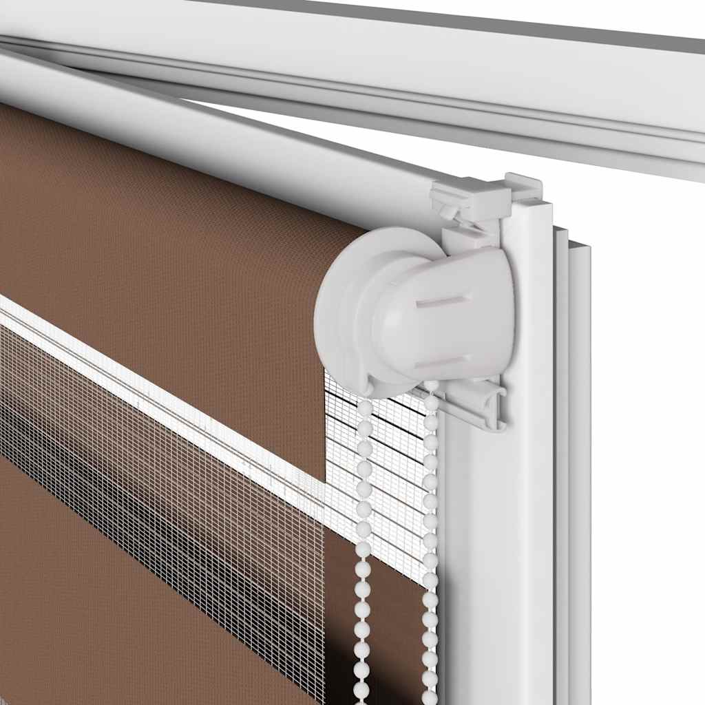Store enrouleur double marron 60x100 cm largeur tissu 55,9 cm polyester