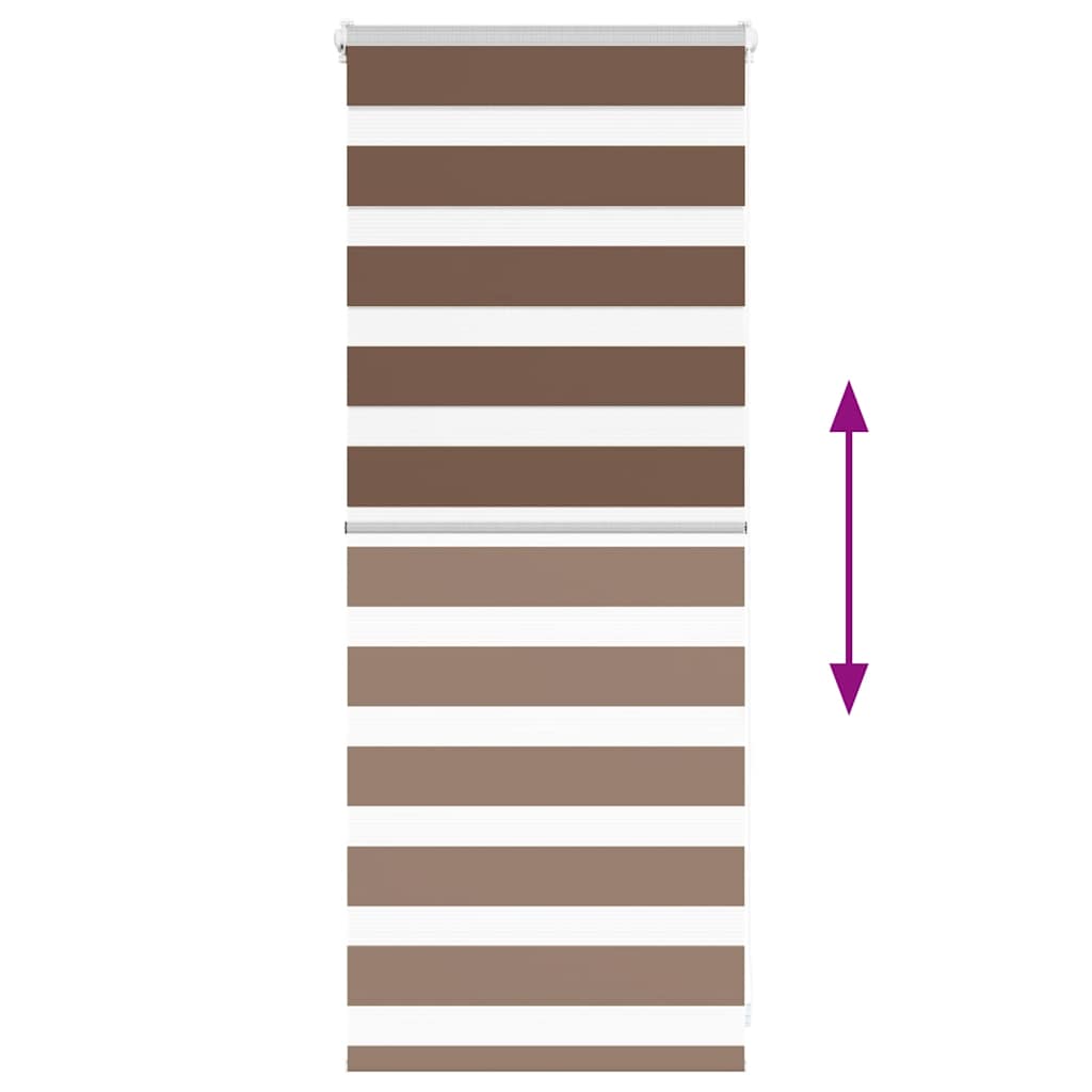 Store enrouleur double marron 60x100 cm largeur tissu 55,9 cm polyester