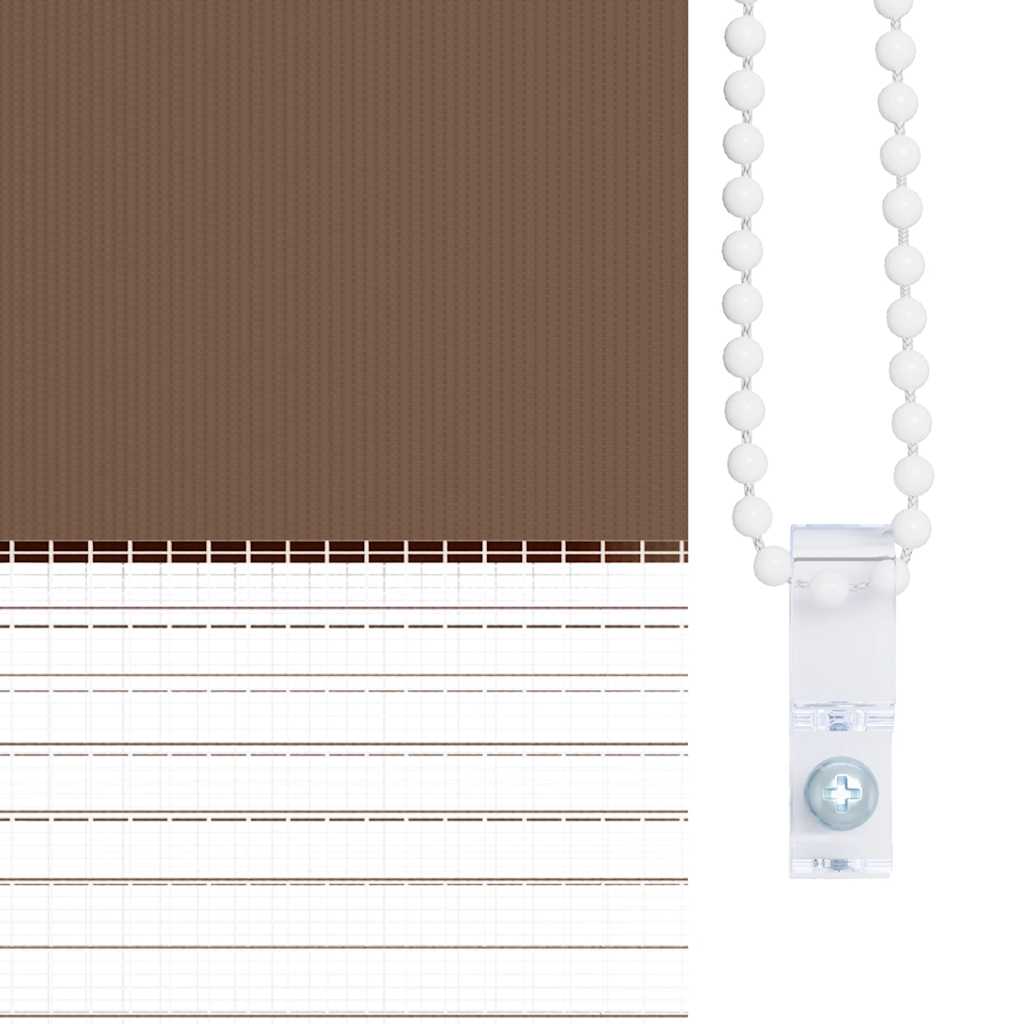 Store enrouleur double marron 60x100 cm largeur tissu 55,9 cm polyester