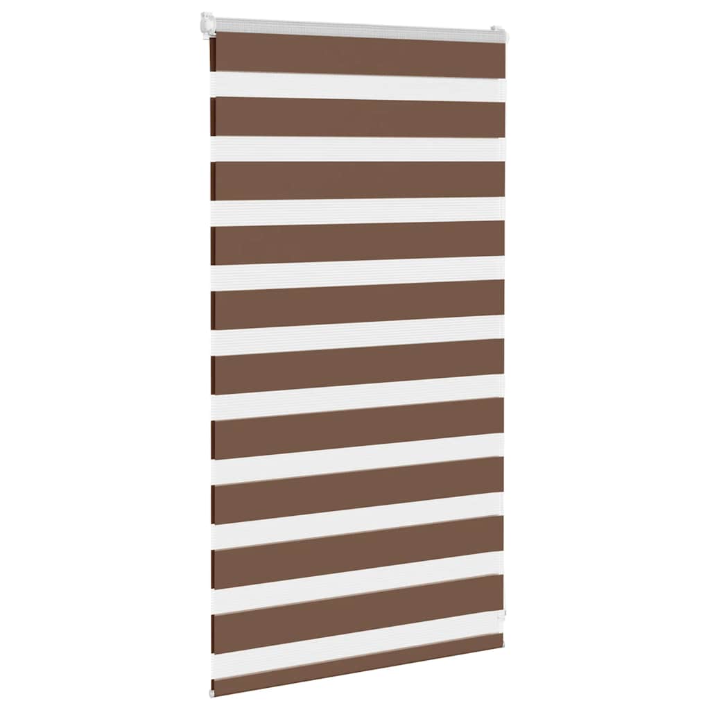 Store vénitien double marron 75x100 cm Largeur du tissu 70,9 cm Polyester