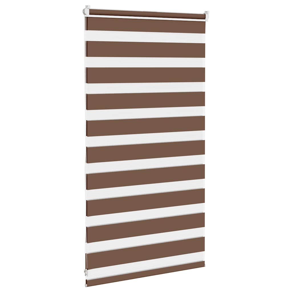 Store enrouleur double marron 80x100 cm largeur tissu 75,9 cm polyester