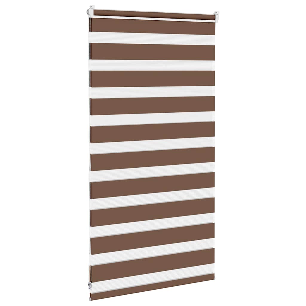 Store vénitien double marron 90x100 cm Largeur du tissu 85,9 cm Polyester