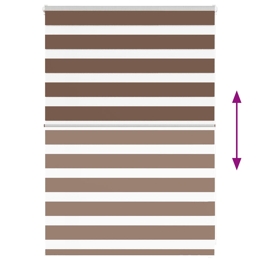 Store enrouleur double marron 100x100 cm Largeur du tissu 95,9 cm Polyester
